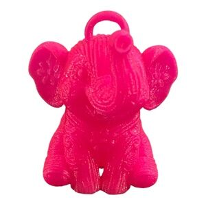 Pink Elephant With Medium Split Circle Key Ring & Clasp- Handcrafted